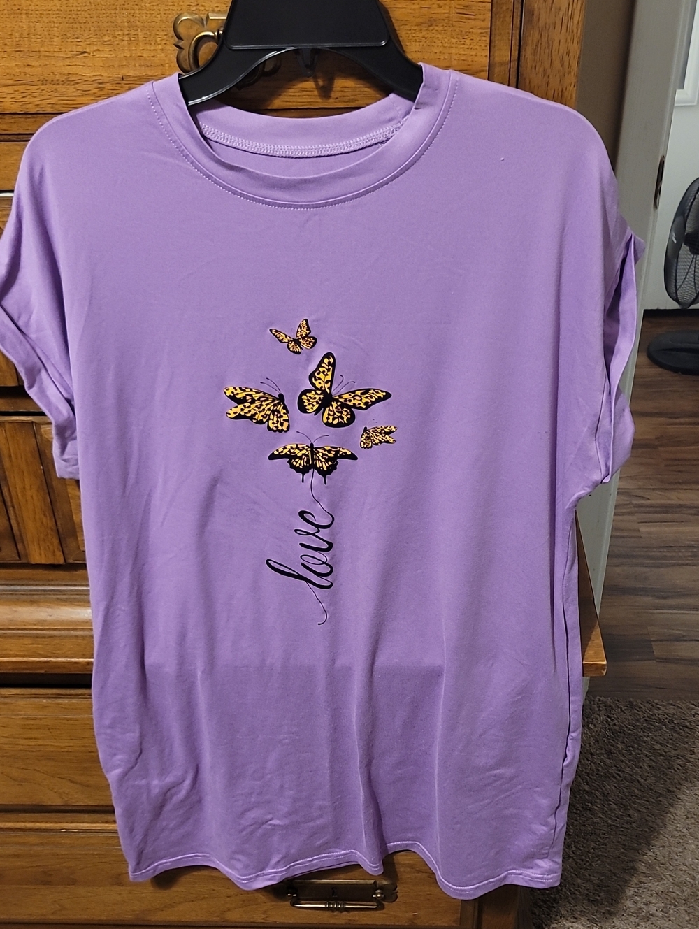 Purple Butterfly "Love" Graphic Tee - Women's Dress